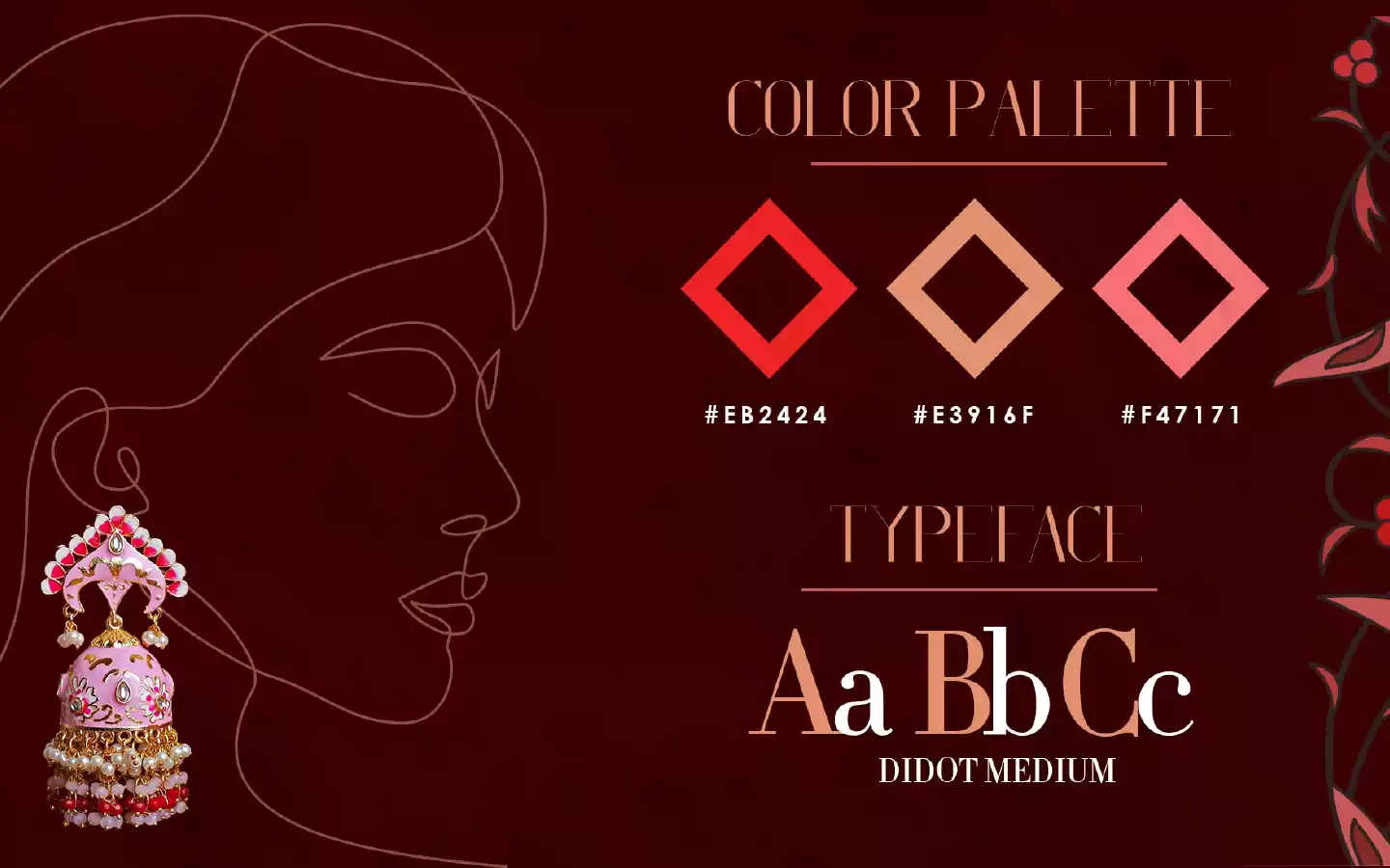 Cinerri Color palette and typeface